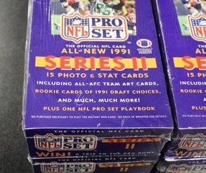 lot 82 image: 1991 Pro Set Series 2 Football Unopened Hobby Box Lot  4 Boxes