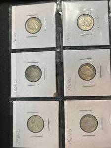 GROUP OF 15 ROOSEVELT DIMES 1964-D � 1965
