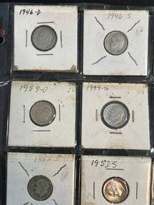 GROUP OF 12 ROOSEVELT DIMES 1946-D � 1955