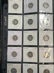 GROUP OF 20 US MERCURY DIMES 1945-D-S