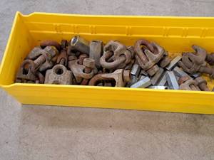 lot 124 image: Lot of (1 Tote Bin) Assorted U-Bolts and Connectors