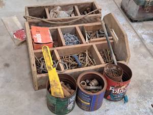 lot 149 image: Lot of  Misc. Hardwares - Nails, Screws, Bolts, Nuts
