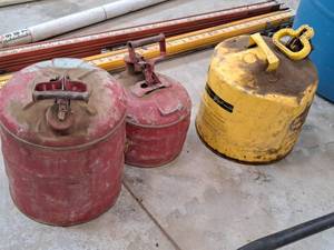 lot 220 image: (2) Gas, (1) Diesel Fuel Cans
