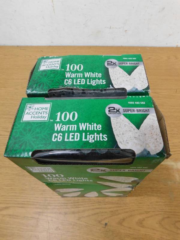 Home Accents Holiday 100-Count Warm White LED Lights with White