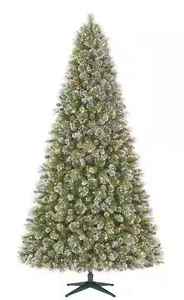 lot 3 image: 9 ft. Pre-Lit LED Sparkling Amelia Frosted Pine Artificial Christmas Tree