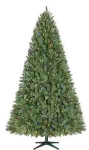 lot 8 image: Home Accents Holiday 7.5 ft. Pre-Lit LED Wesley Pine Artificial Christmas Tree
