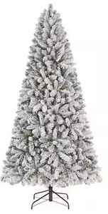 lot 11 image: Home Accents Holiday 7.5 ft. Pre-Lit LED Alta Flocked Artificial Christmas Tree