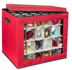lot 71 image: Ornament Storage Container in Red (120-Count)