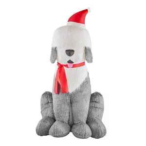 lot 80 image: Home Accents Holiday 7 ft Fuzzy Sheep Dog Holiday Inflatable