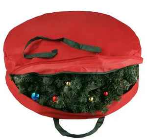 lot 110 image: Elf Stor 30 in. Artificial Red Canvas Supreme Christmas Wreath Storage Bag