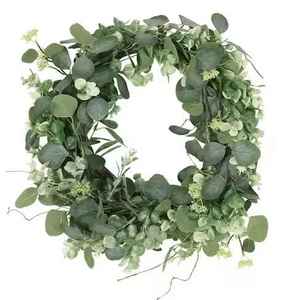 lot 114 image: Potvin 22 in. Floral Eucalyptus Artificial Christmas Wreath