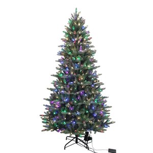 lot 174 image: Holiday Living 7.5-ft Pine Pre-Lit Artificial Christmas Tree with 600-Count Multicolor LED Lights