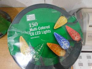 lot 18 image: (2) Home Accents Holiday 150L Multi Faceted Christmas C6 LED String Lights