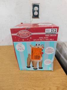 lot 103 image: Gemmy Airblown 5Ft Inflatable Rudolph The Red Nosed Reindeer Nose Lights Up