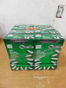 lot 141 image: (8) Home Accents Holiday 100L Warm White Christmas Mini LED String Lights