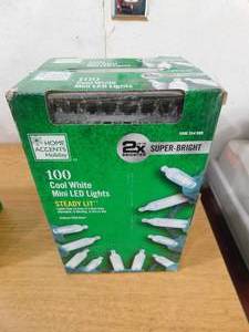 lot 150 image: (2) Home Accents Holiday 100 Cool White Super Bright Mini Led Lights