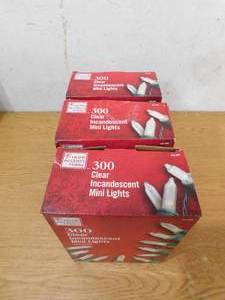 lot 152 image: (3) Home Accents Holiday 300 Clear Incandescent Mini Lights 68 ft 6 in 842806 - 3 PK