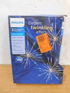 lot 185 image: Philips Philips 3 Count Warm White Hanging Starburst