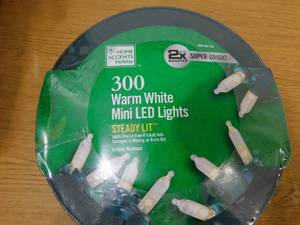 lot 197 image: Home Accents Holiday 300L Warm White Mini LED Steady Lit Lights