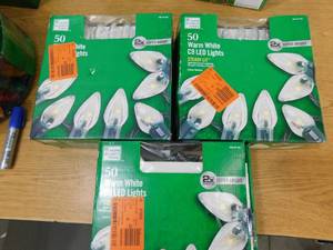 lot 208 image: (3) Home Accents Holiday 50L Warm White Christmas C9 LED String Lights