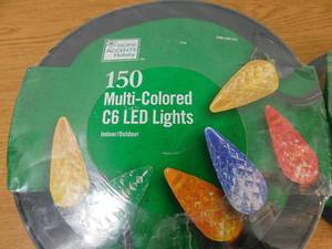 lot 212 image: (2) Home Accents Holiday 150L Multi Faceted Christmas C6 LED String Lights