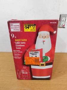lot 224 image: 9 ft Santa With Countdown Calendar Christmas Holiday decoration