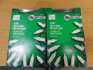 lot 135 image: (4) Home Accents Holiday 100L Warm White Christmas Mini LED String Lights