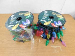 lot 168 image: (2) Home Accents Holiday 100L Multi Color C9 LED Heavy Duty Christmas String Lights