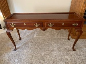 lot 10 image: Four Traditional Style Dark Wood Occasional Tables