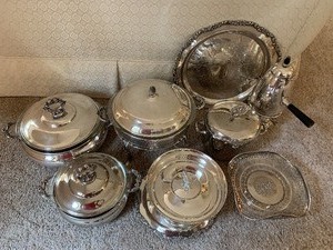 lot 28 image: Silverplated Serveware
