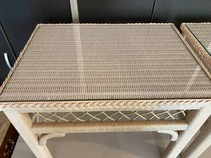 lot 55 image: Wicker Glass Top Tables