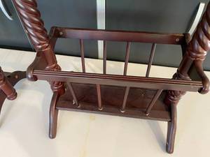 lot 56 image: His and Hers End Tables with Magazine Racks