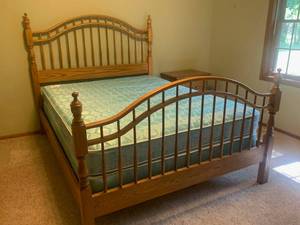 lot 127 image: Bedroom Set - Bed, Dresser, Nightstand, Wardrobe