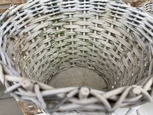 lot 152 image: 2 White Wicker Plant Stands