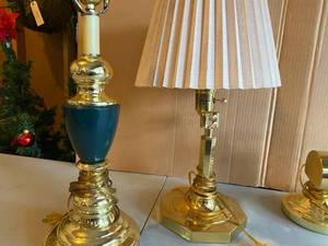 lot 173 image: Four Brass Lamps