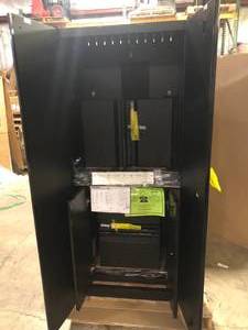 Husky 4-Piece Regular Duty Welded Steel Garage Storage System in Black     Customer Returns See Pictures