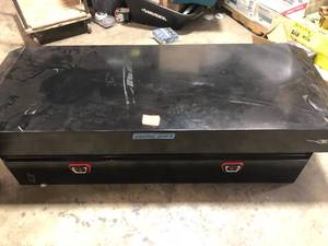 72 in. Gloss Black Steel Full Size Crossbed Truck Tool Box by Weather Guard    Customer Returns See Pictures