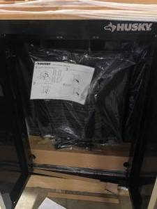 Husky Ready-to-Assemble Steel Garage Workstation in Black (80 in. W x 69.5 in. H x 19.5 in. D)     Customer Returns See Pictures