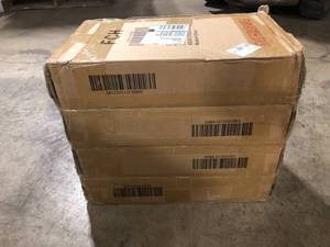 4 Boxes of 4-Tier Steel Freestanding Garage Storage Shelving Unit Black (19.69 in. W x 31.5 in. H x 11.81 in. D)    Customer Returns See Pictures