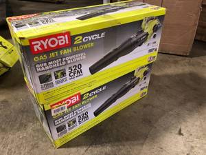 Lot of 2 RYOBI 160 MPH 520 CFM 25cc Gas Jet Fan Blower  Customer Returns See Pictures