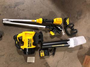 lot 18 image: DEWALT 20V MAX Cordless Lithium-Ion String TrimmerBlower Combo Kit (2-Tool) with 4.0Ah Battery Pack and Charger Included  Customer Returns See Pictures