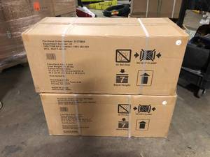 lot 19 image: Lot of 2 Husky Ready-to-Assemble 24-Gauge Steel Wall Mounted Garage Cabinet in Black (28 in. W x 29 in. H x 12 in. D)  Customer Returns See Pictures