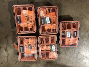 lot 35 image: Lot of RIDGID 2.0 Pro Gear System 22 in. Compact Tool and Small Parts Organizer  Customer Returns See Pictures