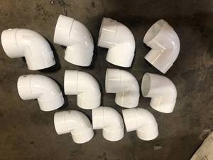 lot 46 image: Lot of NDS PVC S&D 90° Elbow, 6 in. Hub X Hub  Customer Returns See Pictures