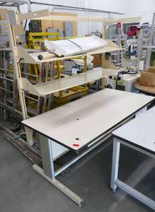lot 30 image: Work table 72 x 36 x 30 tall, adjustable height via crank