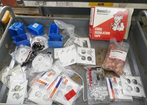 lot 53 image: Lot of New electrical boxes, face plates, staples, etc
