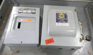 lot 83 image: SquareD safety switch and a new load center