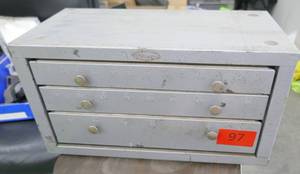 lot 97 image: Nice metal drill bit cabinet