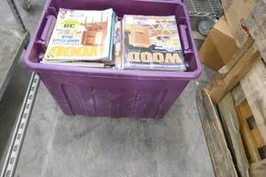 lot 116 image: Entire tote full of Woodworking magazines