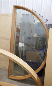 lot 142 image: New Half moon window by Pella, 68 inches wide 34 tall